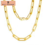 BILL SKINNER首飾s925銀鍍金項(xiàng)鏈回形鎖骨鏈女疊戴 金，長(zhǎng)50CM，約4.2g 925銀