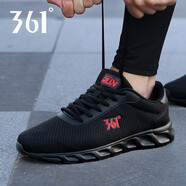 361°男鞋運動鞋男跑步鞋夏季361度男鞋休閑透氣慢跑鞋網(wǎng)面旅游鞋子 烏黑色/熔漿紅-2266 39