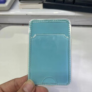 捷威丘透明卡包通用手機殼可粘貼放身份證銀行卡門(mén)禁卡通用卡套自粘手機殼背面自貼式卡包卡貼 透明色藍色底