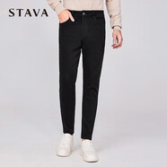 斯得雅（STAVA）男士牛仔褲商務(wù)修身長褲中青年男裝春秋新款純色直筒牛仔褲男62334575 黑色 30