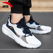 安踏（ANTA）運動(dòng)鞋男網(wǎng)面跑步鞋春 秋季男子透氣休閑鞋子男 象牙白/黑-1 42