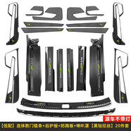 大眾威然尾門車門喇叭罩防踢墊音響亮圈威然內(nèi)飾改裝專用裝飾配件 【全套】后護(hù)板+門檻+防踢+喇叭罩【黑鈦拉絲】門檻