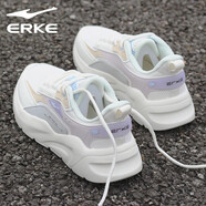 鴻星爾克（ERKE）休閑鞋女鞋2025春夏季新款透氣網(wǎng)面跑鞋百搭簡(jiǎn)約運(yùn)動(dòng)鞋百搭運(yùn)動(dòng)鞋 橡芽白/迷霧紫  37