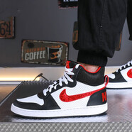 耐克（NIKE）新款男鞋籃球鞋倒鉤AIR JORDAN 1 AJ1 高幫紫鉤藍(lán)紅拼接運(yùn)動(dòng)鞋 CU2982-061 黑紅 40