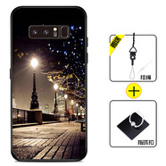好機友三星Note8手機殼galaxy保護套Samsung防摔全包軟薄情侶潮牌5G版網(wǎng)紅男液態(tài)硅膠 【三星NOTE8】夜景+指環(huán)+掛繩