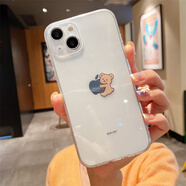 魔杰樂(lè)（MOJIELE） 卡通可愛(ài)創(chuàng)意小熊適用于iPhone手機(jī)殼蘋(píng)果手機(jī)保護(hù)套情侶款防摔硅膠軟殼 抱蘋(píng)果小熊-透明殼 iPhone 11