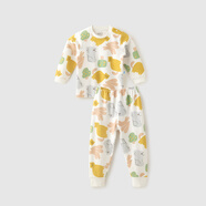 aqpa【195g新疆棉】嬰兒內(nèi)衣套裝純棉衣服秋男女寶寶睡衣兒童秋衣秋褲 動物郊游 66cm