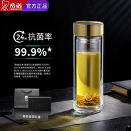 希諾（HEENOOR）2025新款雙層抗菌玻璃杯家用水杯男士杯子