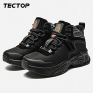 探拓（TECTOP）戶外登山鞋男女情侶款2024冬季防滑耐磨爬山徒步鞋中幫靴子運動鞋 女款黑色 35