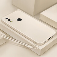 漢牌 適用小米紅米Redmi Note7手機殼保護套磨砂全包防摔男女卡通可愛文字軟殼 古董白-純色+手繩 紅米Note7/Note7pro通用