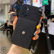 阿法普（AFAPU） 商務(wù)款插卡零錢(qián)包一體oppoReno12/11/10/9/8/7/6手機殼時(shí)尚皮質(zhì)創(chuàng  )意背包氣質(zhì)男女款全包軟殼 荔枝紋插卡零錢(qián)包-黑色卡包+手繩+斜挎掛繩 oppo R11plus