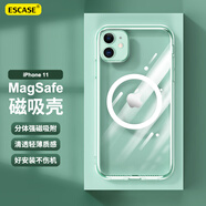 ESCASE 蘋果11手機殼磁吸 iPhone11保護套 magsafe磁吸充電殼超薄防摔殼男女款分體式 透明HTC-14