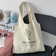 QUEEN TRIP 日韓系帆布包女夏背心單肩大容量手提學生上課補習書包袋 BRANDNAME小葉子背心