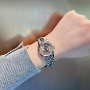 【二手99新】勞力士女表 日志系列自動(dòng)機械女表 時(shí)尚女表后鑲鉆石后配盤(pán)面指針二手勞力士女表 冰色粉-26mm-179174