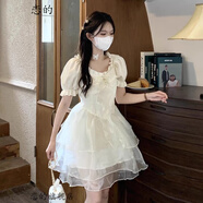 戀的法式連衣裙新款2023夏季女生蓬蓬裙子夏天學(xué)生少女高中初中生短裙 韓版可愛(ài)公主裙 均碼