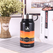 著(zhù)享創(chuàng  )意太空壺雙層不銹鋼真空保溫杯戶(hù)外運動(dòng)便攜式定制水杯 黑色 1500ml(杯套)