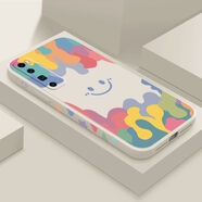 美克杰適用于華為nova7手機殼Nova7pro/6se/5G女笑臉軟硅膠全包外套 華為Nova7pro 側邊笑臉冰淇淋古董白