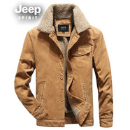 JEEP SPIRIT 吉普棉衣男冬季新款棉衣男棉服外套男厚款保暖棉襖男學(xué)生大碼工裝 卡其 2XL