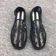 西山布鞋男女情侶軟底社會鞋老北京鞋夏季開車透氣網(wǎng)鞋 黑羽毛 35
