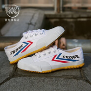 飛躍（Feiyue）官方少林魂田徑鞋復(fù)古國貨運(yùn)動(dòng)帆布鞋子男女鞋透氣情侶舒適跑步鞋 經(jīng)典白紅藍(lán)色 36 偏大一碼
