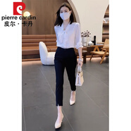 皮爾卡丹（pierre cardin）黑色西裝褲女小個(gè)子2025新款七分小腳休閑西褲春秋夏季分褲子顯瘦 黑色七分褲 【夏季薄款】 XL