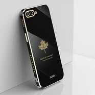品美廉 OPPO R11手機(jī)殼保護(hù)套o(hù)ppo r11楓葉直邊電鍍軟殼r11t全包防摔硅膠殼 適用于 經(jīng)典黑+鋼化膜
