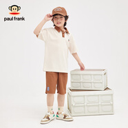大嘴猴（paul frank）童裝兒童套裝2025夏季男女童時(shí)尚休閑百搭簡(jiǎn)約潮流中大童套裝 卡其 120