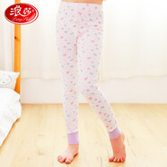 浪莎兒童秋褲女童純棉保暖褲秋冬中大童外穿女生寶寶棉毛褲單件睡褲 蝴蝶印花 150 （建議身高140-150cm）