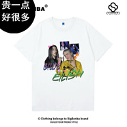 C2潮朝歐美嘻哈說唱XXXTentacion BillieEilish碧梨致敬款短袖T恤男男潮 eilish手勢(shì)-白色 XL