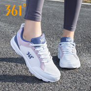 361°女鞋運動鞋女夏季新款透氣網(wǎng)面跑步鞋學(xué)生網(wǎng)鞋361度女士休閑鞋子 361度白/粉紫 39