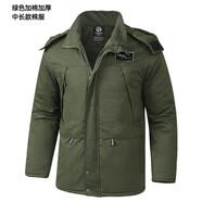 菲仕步克 冬季加絨加厚棉服棉衣男防寒保暖工作服迷彩棉襖汽修電焊勞保服 軍綠色加厚【中長(zhǎng)款】棉衣 175/XL【130-150斤】