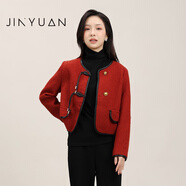 金苑法式小香風短款外套女冬高級感名媛風氣質(zhì)小個子開衫D235111 紅色 S