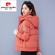 皮爾卡丹（pierre cardin）羽絨棉服女新款冬季短款時尚韓版寬松雙面穿加厚可拆卸帽外套冬女 磚紅 XL 【105-120斤】