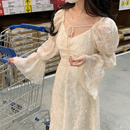 依慕琪2025春秋新款初戀在逃公主法式復(fù)古可甜可鹽裙子仙女連衣裙YGW 法式超仙 均碼 s