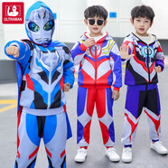 藍(lán)貝妮迪迦賽羅奧特曼衣服冬季男孩圣誕節(jié)服裝男童套裝加絨加厚兒童冬裝 澤塔奧特曼（外套+褲子） 130 碼建議身高120CM