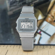 卡西歐（CASIO）小銀塊小方塊大贏家大鵬甜茶同款A(yù)158W A159 A168WA  A164W電子表 A700WM-7A升級款米蘭帶