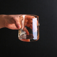 川島屋 日式炫彩玻璃杯家用水杯果汁杯辦公室茶杯威士忌酒杯洋酒杯 D款：琥珀玻璃杯