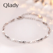 Qlady925銀手鏈女學(xué)生情侶手鏈一對刻字銀飾手飾品生日情人節禮物送女 B款銀
