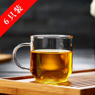 綠昌明 耐熱玻璃功夫茶杯品茗杯喝茶杯直身透明小水杯主人杯玻璃杯子 6只裝