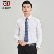 海派浩宇 長(cháng)袖襯衫男修身商務(wù)正裝白色襯衣職業(yè)裝 白色 2XL (180)