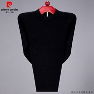 皮爾卡丹（pierre cardin）品牌男士長袖t恤羊絨毛衣半高圓領(lǐng)加厚保暖中年羊毛衫裝針織衫 黑色【圓】 175/88A_(建議138-158斤