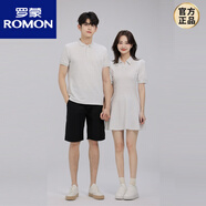 羅蒙（ROMON）不一樣情侶裝夏裝2025新款潮小眾設計感POLO裙子套裝.T恤一裙一衣 燕麥灰 L 女 105-115斤