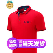 個(gè)性相當夏季工作服POLO定制t恤印字logo衣服定做文化衫工衣短袖訂制服裝 龍鱗領(lǐng)-紅色 XL