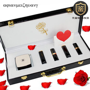 香奈兒（Chanel）口紅58號(hào)限量版果凍氣墊香水套裝全套禮盒裝生日禮物送女友 霸氣精選套裝氣墊＋ 4支口紅