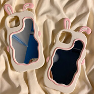 帝仕信（DISHIXIN） 立體少女兔耳鏡面適用iphone14ProMax保護套蘋(píng)果13防摔手機殼 【立體粉色兔耳鏡面】 iPhone 14 plus