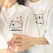 love legend情侶裝短袖夏季t恤套裝一男一女寬松休閑簡(jiǎn)約衣服半袖班服定制 白男+白女【小白】 XL 男+L 女