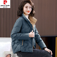 皮爾卡丹（pierre cardin）輕薄短款羽絨服女款2023年新款高端品牌歐貨大尺碼媽l媽冬裝外套 孔雀藍  M適合101-120斤