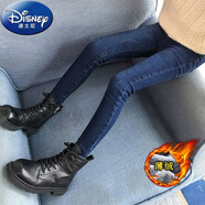 迪士尼（Disney）女童牛仔褲春秋新款瘦版緊身長(cháng)褲彈力修身兒童小腳褲中大童鉛筆褲 藍色鉛筆褲薄絨 140