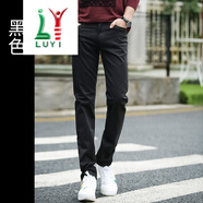 露以(LUYI)品質(zhì)休閑褲男2022春秋新款韓版潮流修身百搭不臃腫小直筒彈力潮男褲 黑色 31