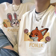 love legend情侶裝短袖t恤半袖夏季套裝一男一女情侶款衣服寬松百搭休閑定制 女白【爪爪狐】 3XL （建議150-180斤）
